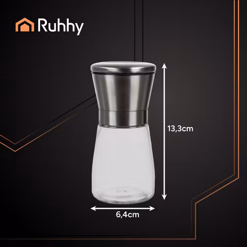 Salt- och pepparkvarn i glas 2-pack – RUHHY keramisk kvarn