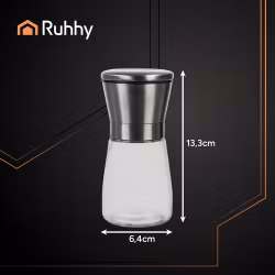 Salt- och pepparkvarn i glas 2-pack – RUHHY keramisk kvarn