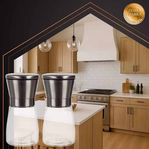 Salt- och pepparkvarn i glas 2-pack – RUHHY keramisk kvarn