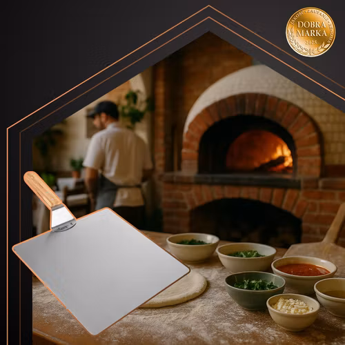 Pizzaspade i rostfritt stål 30 cm – RUHHY med trähandtag