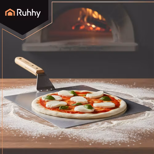 Pizzaspade i rostfritt stål 30 cm – RUHHY med trähandtag