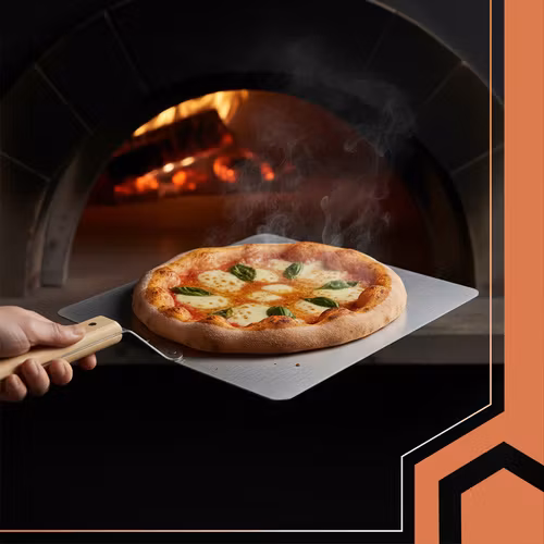 Pizzaspade i rostfritt stål 30 cm – RUHHY med trähandtag
