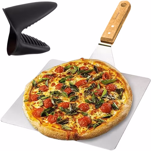 Pizzaspade i rostfritt stål 30 cm – RUHHY med trähandtag