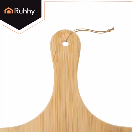 Pizzastein 38 × 36 cm med bambusspade – Ruhhy cordieritt
