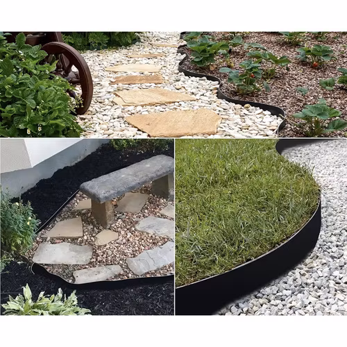 Rabattkant 6 cm × 10 m – GARDLOV flexibel gräskant med 20 spikar