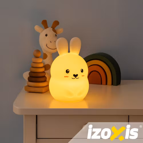 Kanin nattlampa för barn – IZOXIS RGB LED silikon med fjärrkontroll
