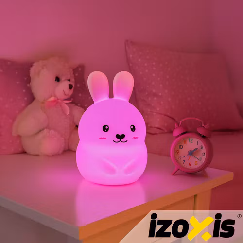 Kanin nattlampa för barn – IZOXIS RGB LED silikon med fjärrkontroll