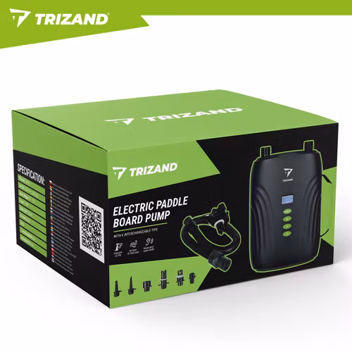 Elektrisk SUP-pump 20 PSI – Trizand uppladdningsbar luftpump 4000 mAh