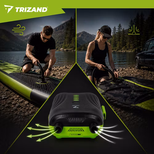 Elektrisk SUP-pump 20 PSI – Trizand uppladdningsbar luftpump 4000 mAh