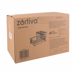 Dish rack 2 levels 43 cm – Zortiva with drip tray and cutlery holder