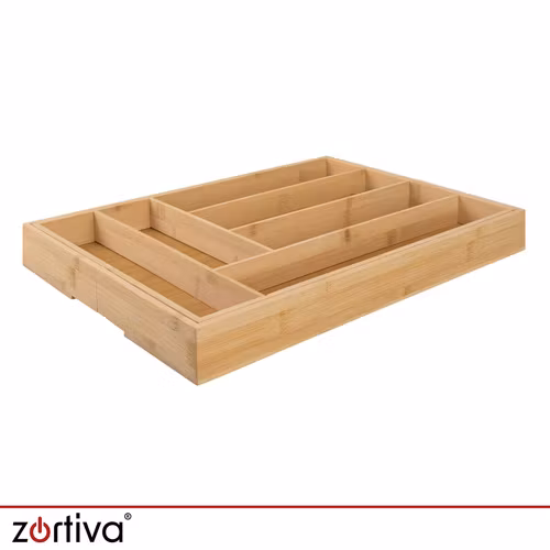 Besticklåda i bambu utdragbar 33,5–50,5 cm – Zortiva 6–8 fack