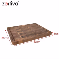 Skærebræt i akacietræ 43 × 33 cm – massivt Zortiva serveringsbræt