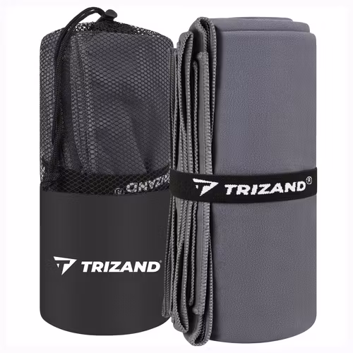 Snabbtorkande handduk 180 × 100 cm – Trizand mikrofiber grå