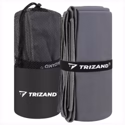 Hurtigtørrende håndklæde 180 × 100 cm – Trizand mikrofiber grå