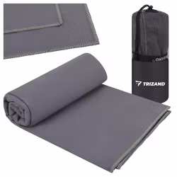 Hurtigtørkende håndkle 180 × 100 cm – Trizand mikrofiber grå