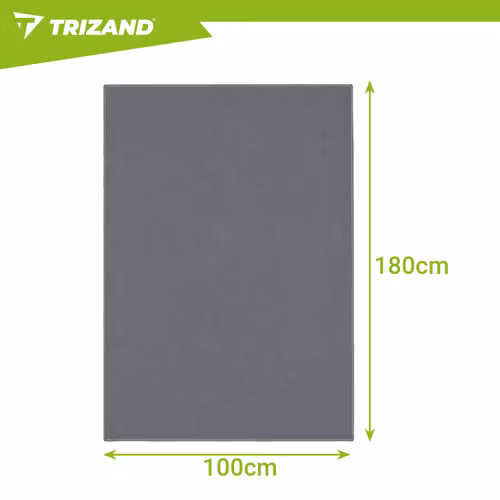 Snabbtorkande handduk 180 × 100 cm – Trizand mikrofiber grå