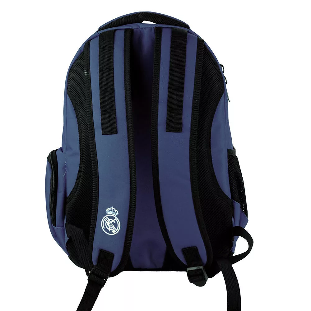 Real Madrid skolryggsäck 48 cm – blå ryggsäck med 3 fack