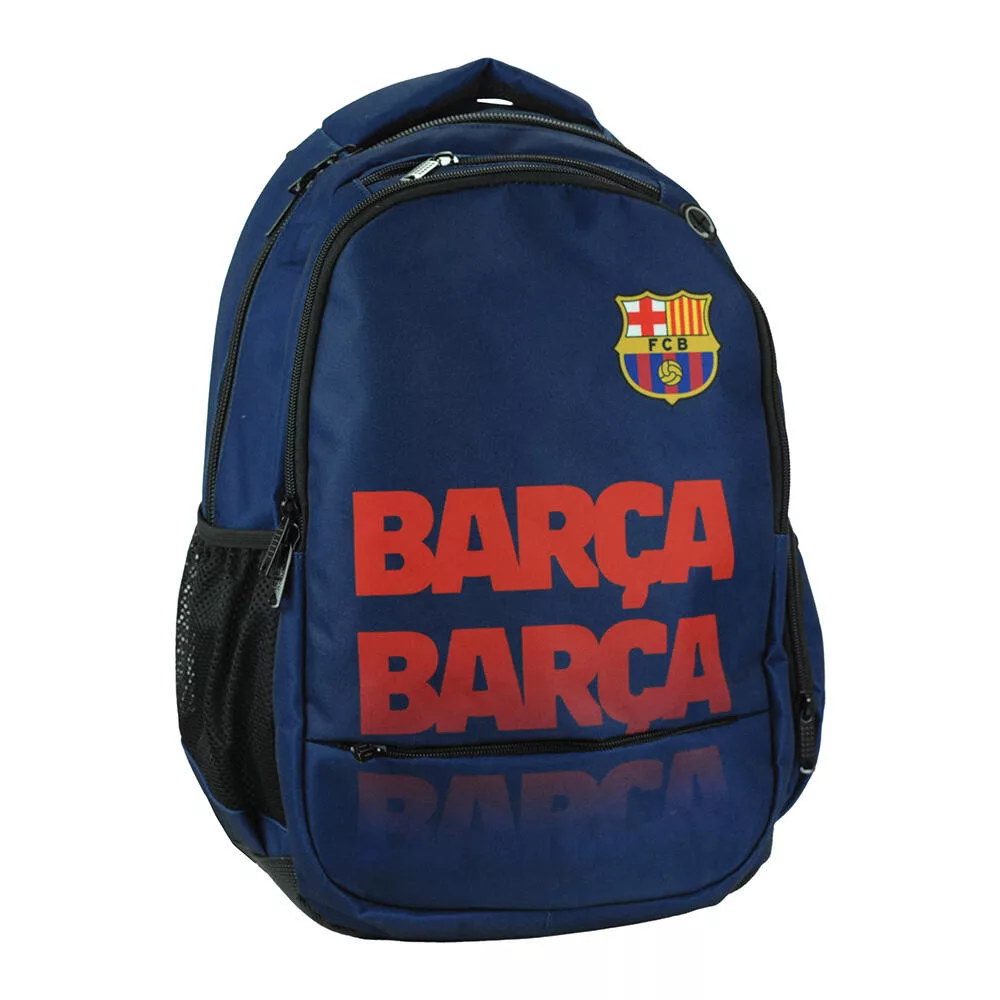 FC Barcelona skolryggsäck 48 cm – blå ryggsäck med 3 fack