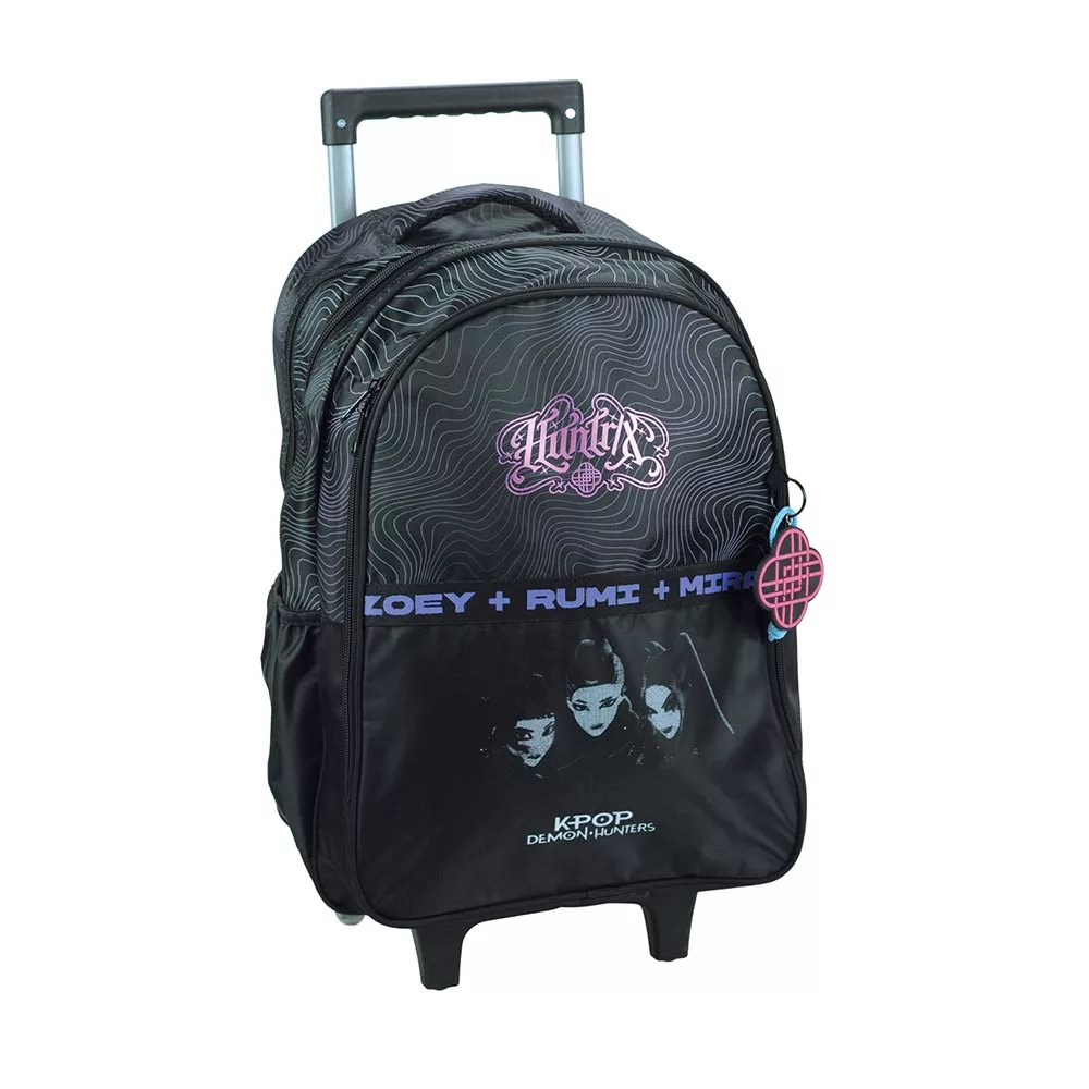 K-pop Demon Hunters skolryggsäck med hjul 46 cm – svart