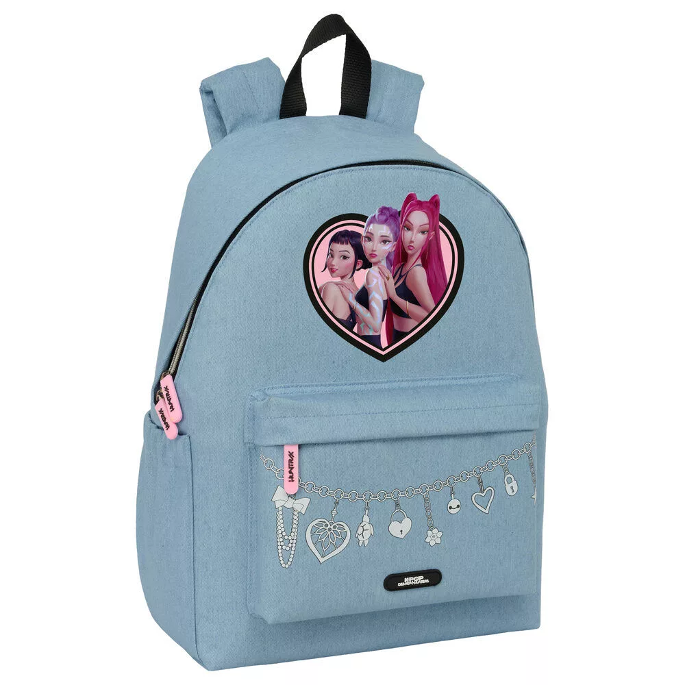 K-pop Demon Hunters Denim Dreams skolerygsæk 43 cm - blå med laptoprum