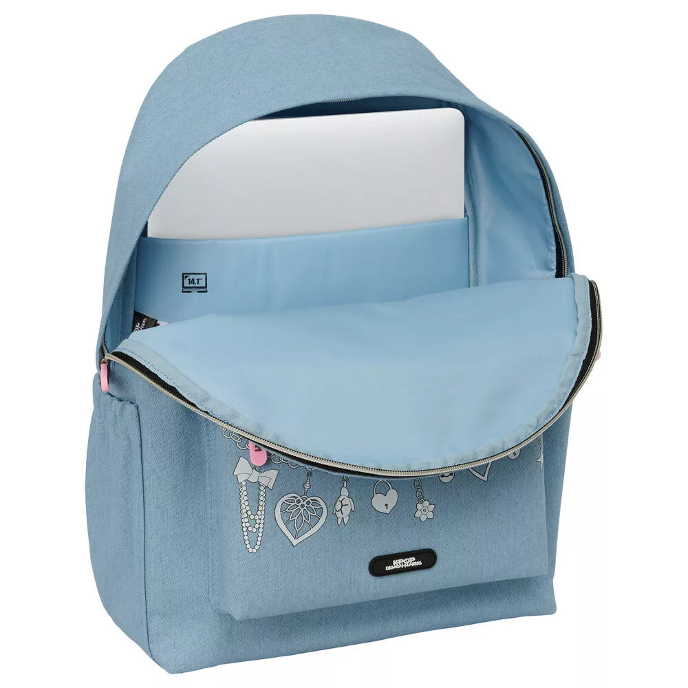 K-pop Demon Hunters Denim Dreams skolryggsäck 43 cm – blå med laptopfack