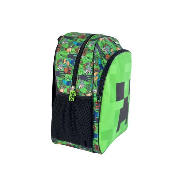 Minecraft Face skolryggsäck 40 cm – grön med 2 fack