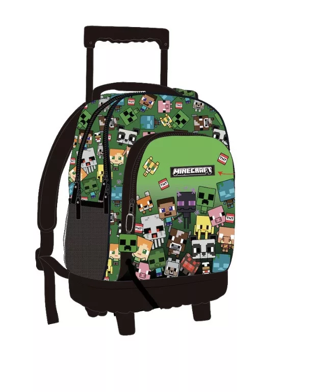 Minecraft Characters Premium skolryggsäck med hjul 44 cm – grön