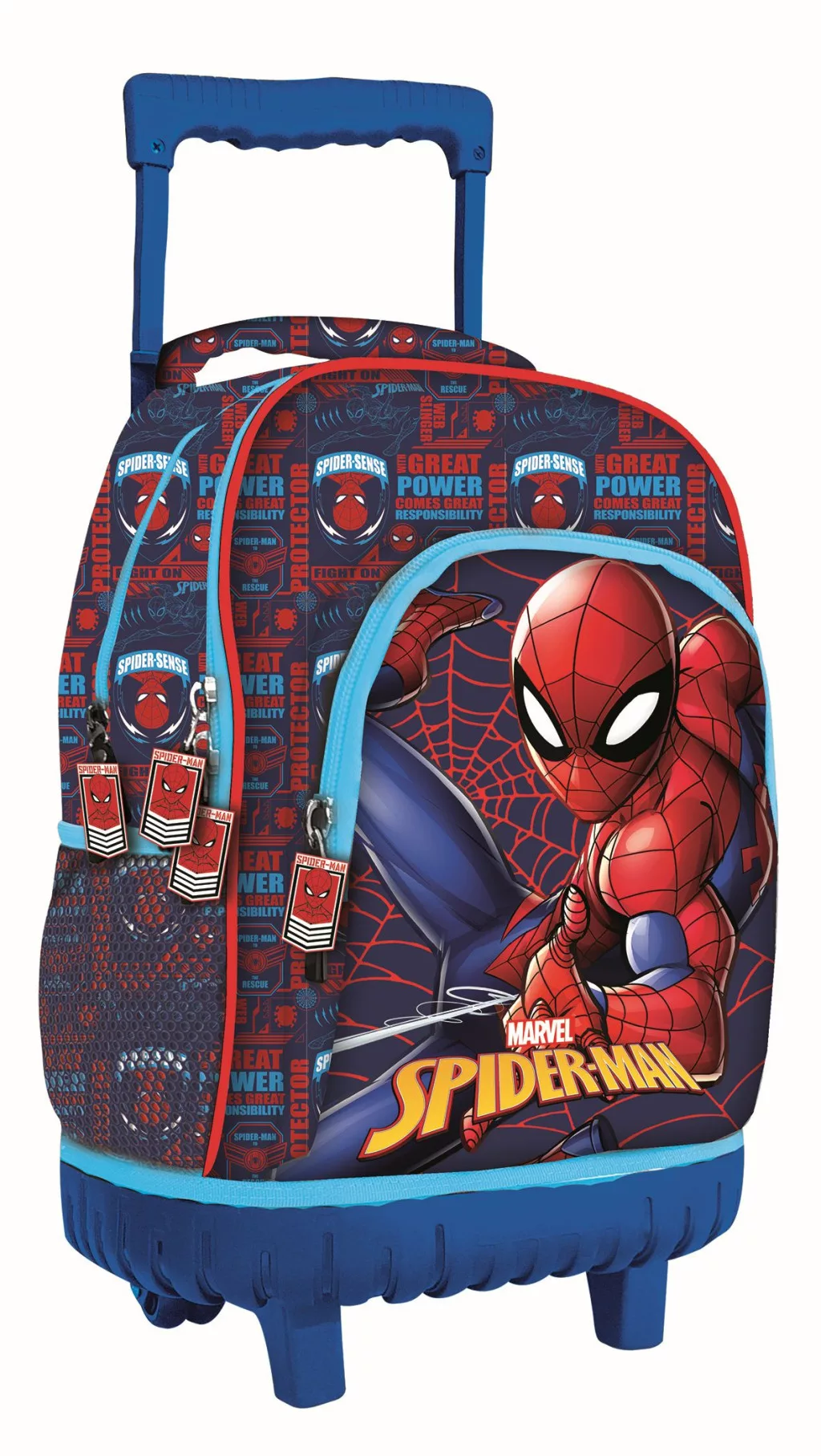 Spiderman Great Power Premium skolryggsäck med hjul 44 cm – blå