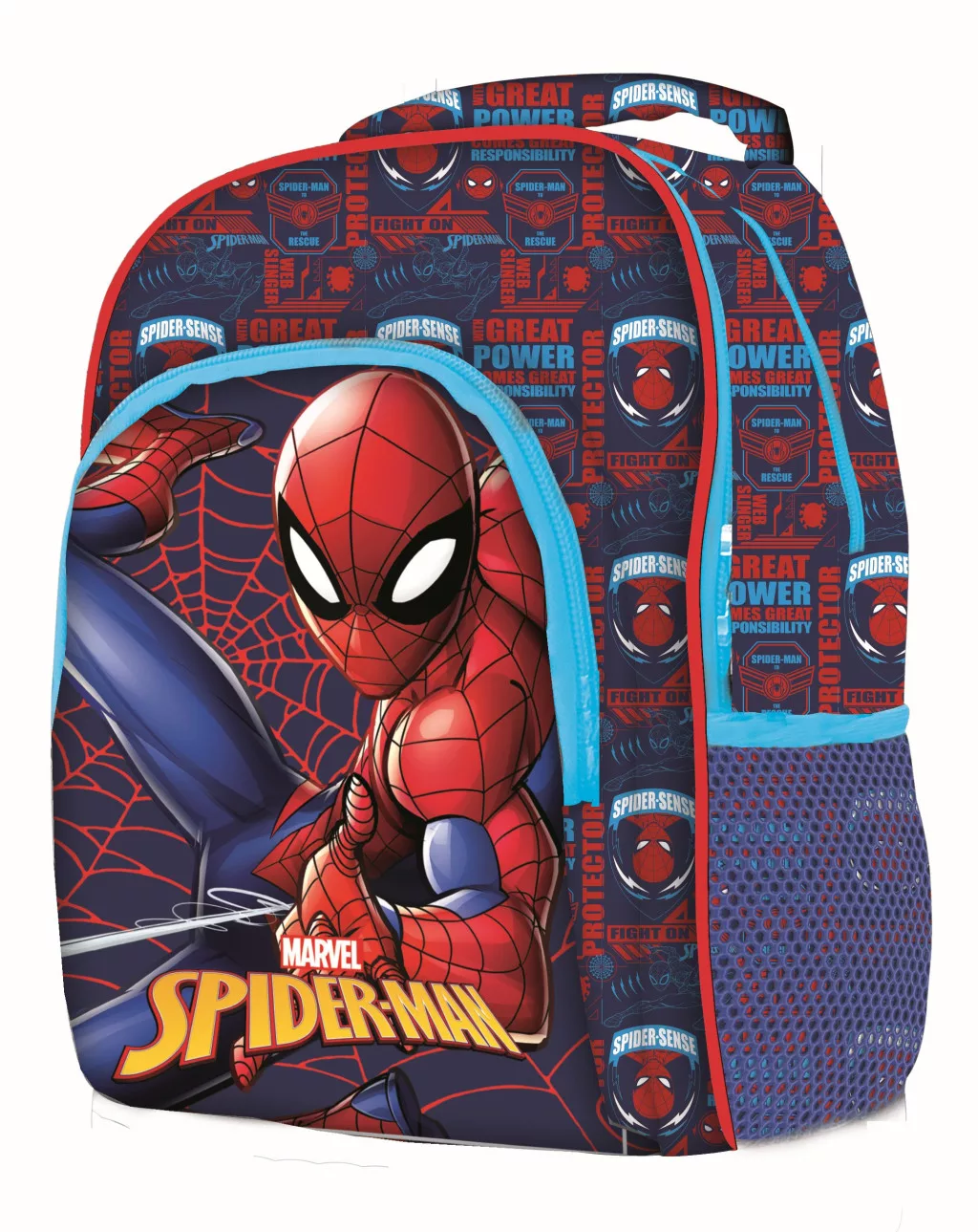 Spiderman Great Power skolryggsäck 42 cm – blå med 3 fack