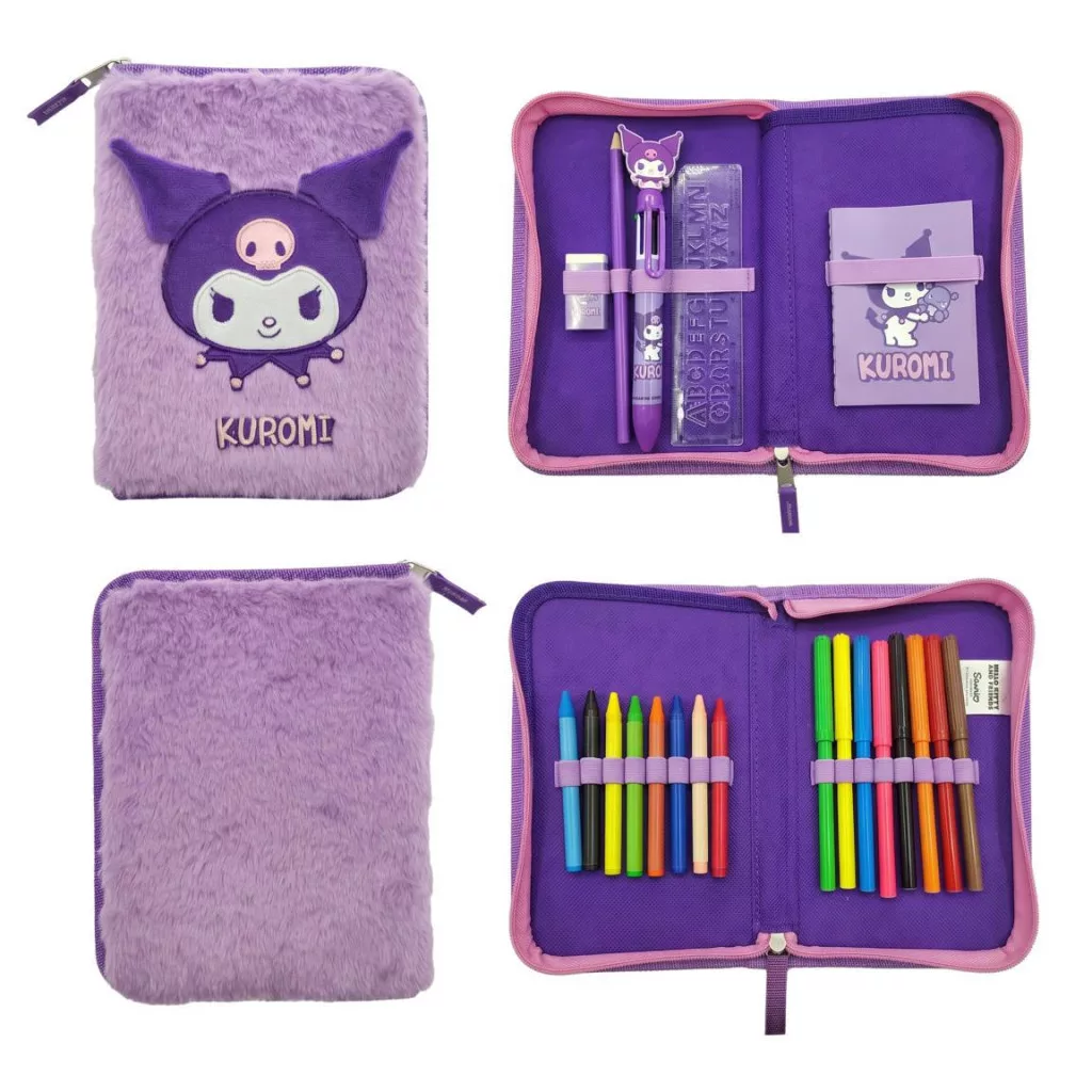Hello Kitty Kuromi violetilla täytetty penaali 2-kerroksinen – pehmo