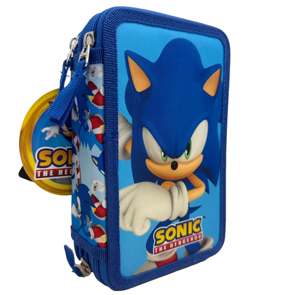 Sonic the Hedgehog Modern Giotto fylt penal 3-lags – blå