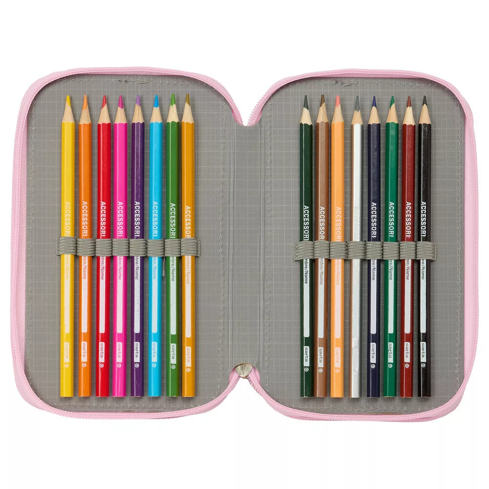 K-pop Demon Hunters Iconic filled pencil case 3-tier – pink