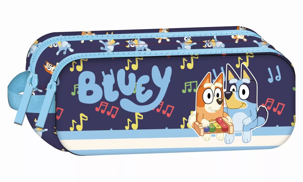 Bluey Dreams pennfodral med 2 fack 23 cm – blå