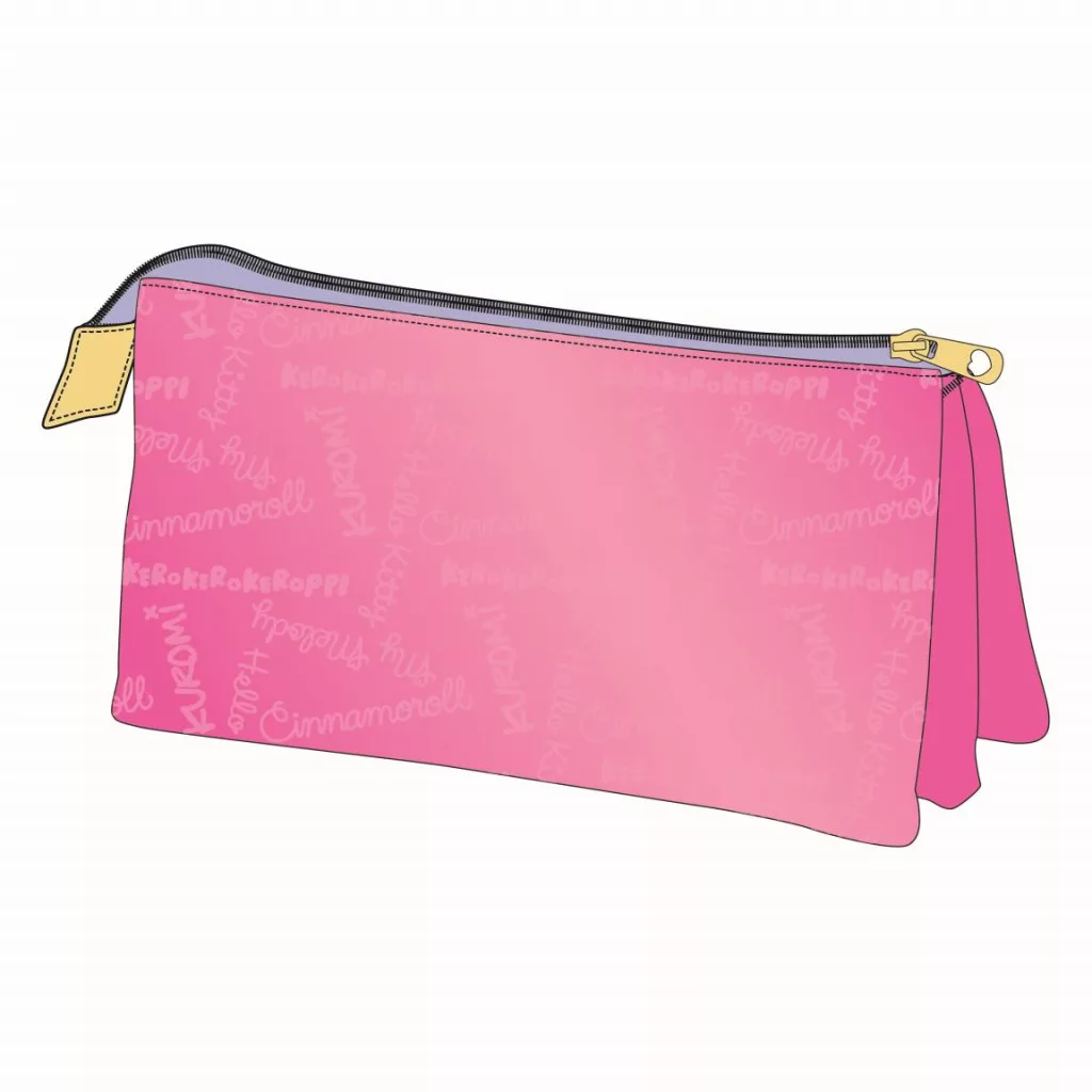 Hello Kitty Kawaii Cuties -penaali, jossa 3 lokeroa, 23 cm - pinkki
