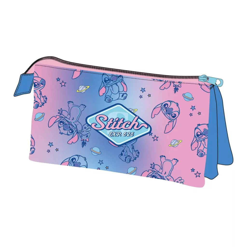Disney Lilo & Stitch Galaxy pennfodral med 3 fack 23 cm – rosa