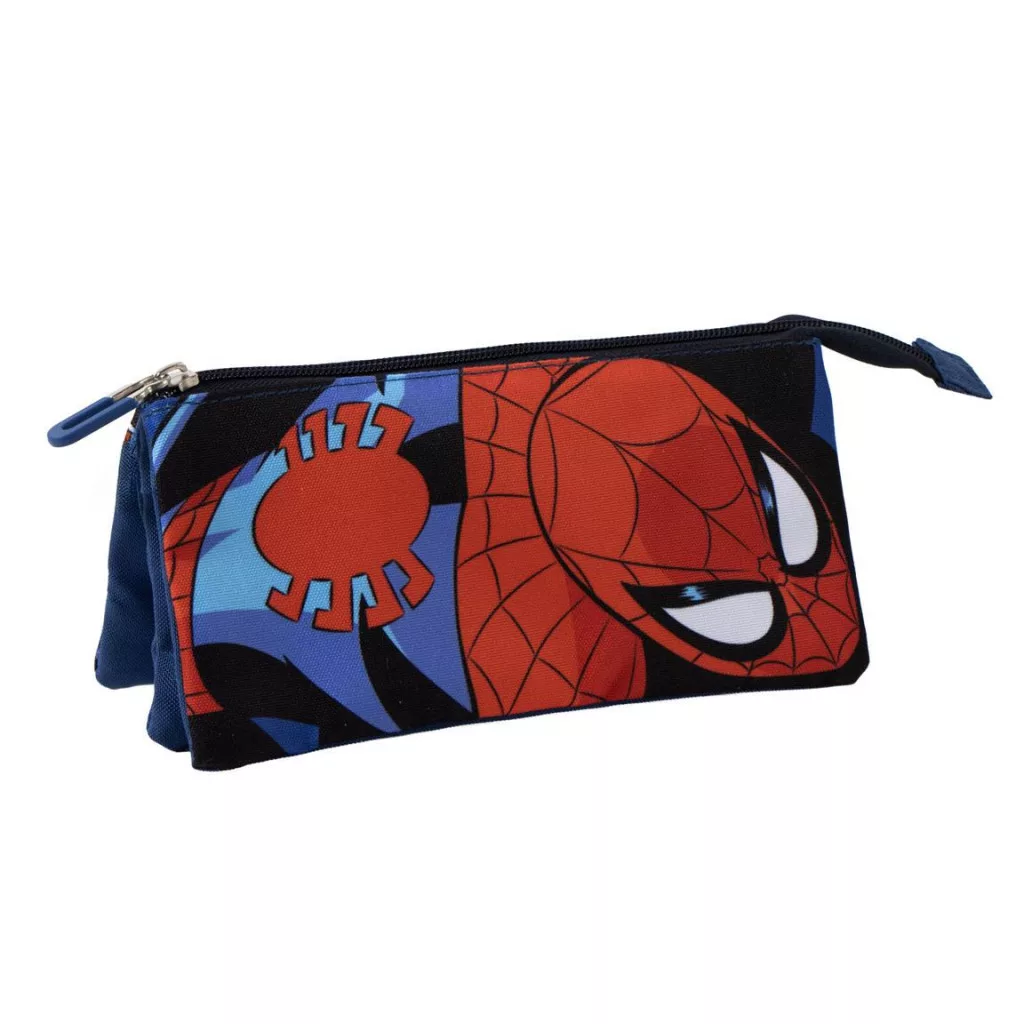 Superman Attack Spiderman pennfodral med 3 fack 23 cm – svart
