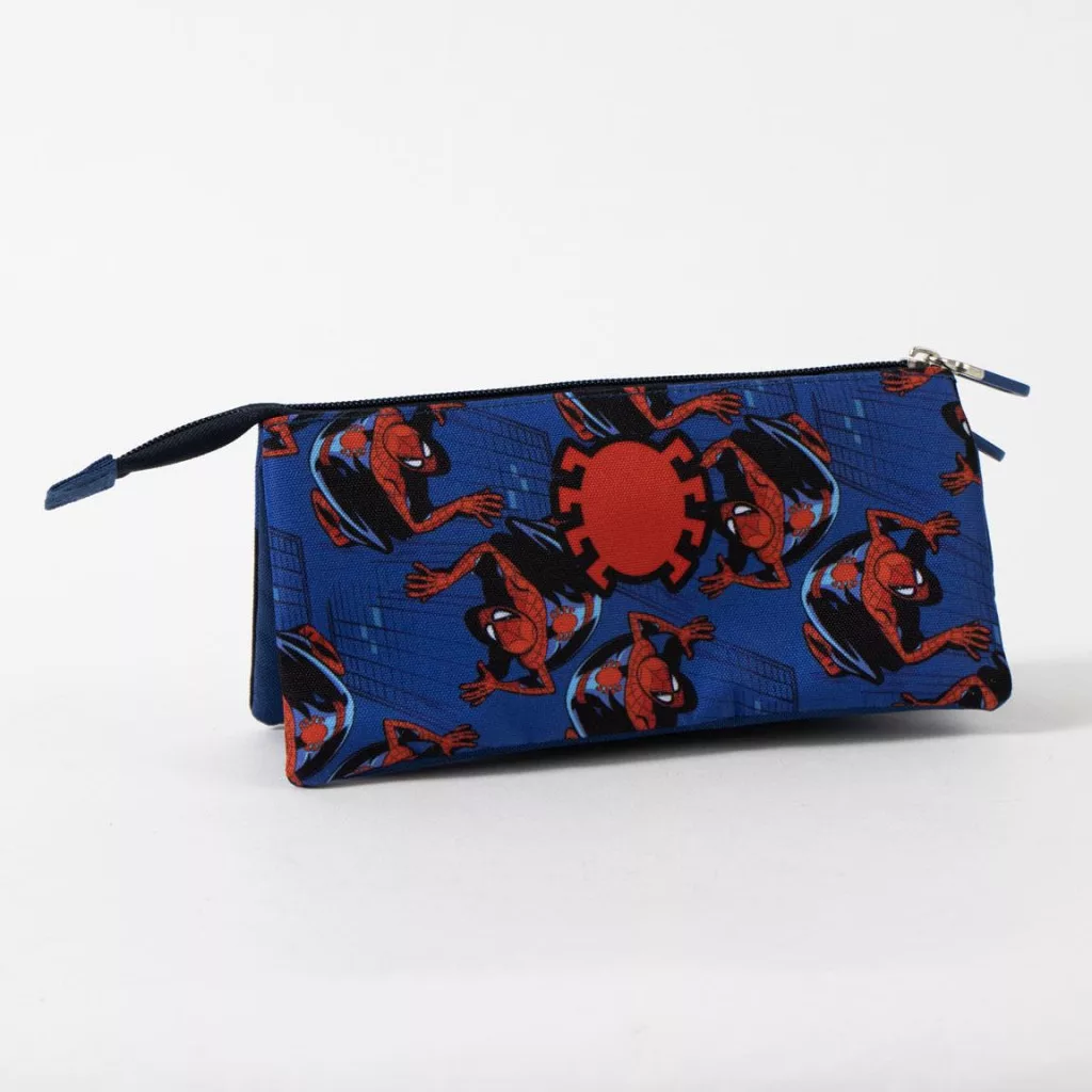 Superman Attack Spiderman pennfodral med 3 fack 23 cm – svart