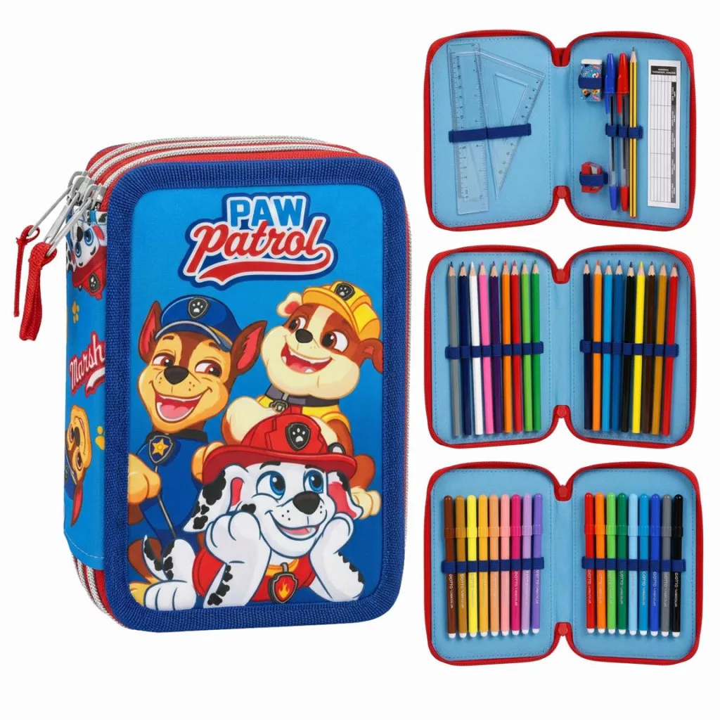 Paw Patrol Rescue Crew Giotto fylld pennfodral 3-vånings – blå