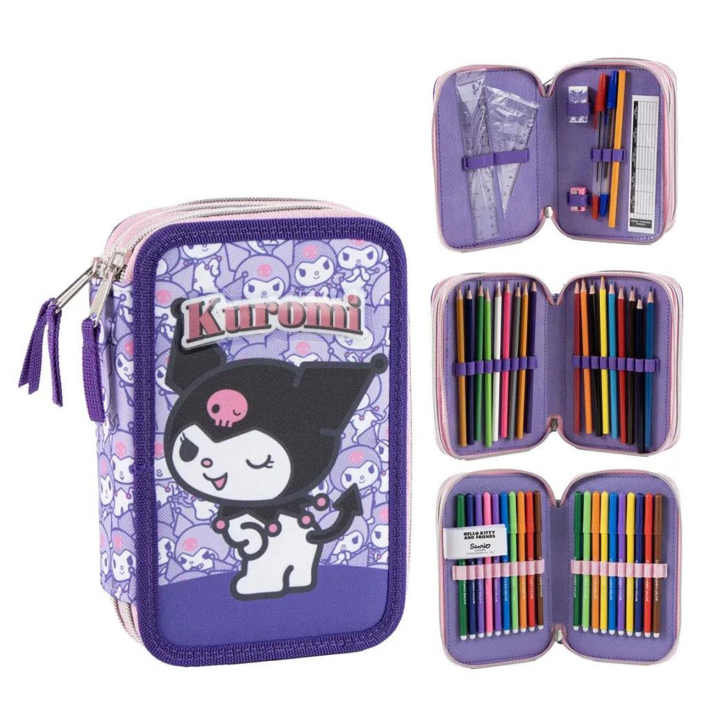 Hello Kitty Little Rebel Giotto fylt penal 3-lags – lilla