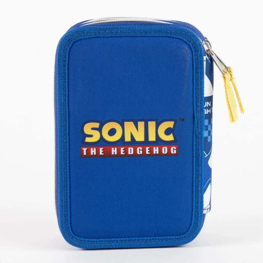 Sonic the Hedgehog Power Run Giotto filled pencil case 3-tier – blue