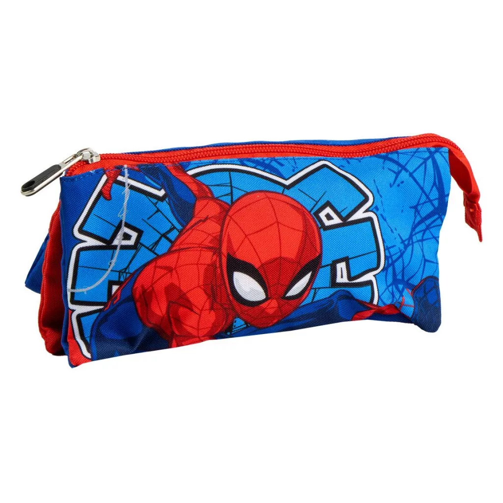 Superman Comic Action pennfodral med 3 fack 23 cm – blå