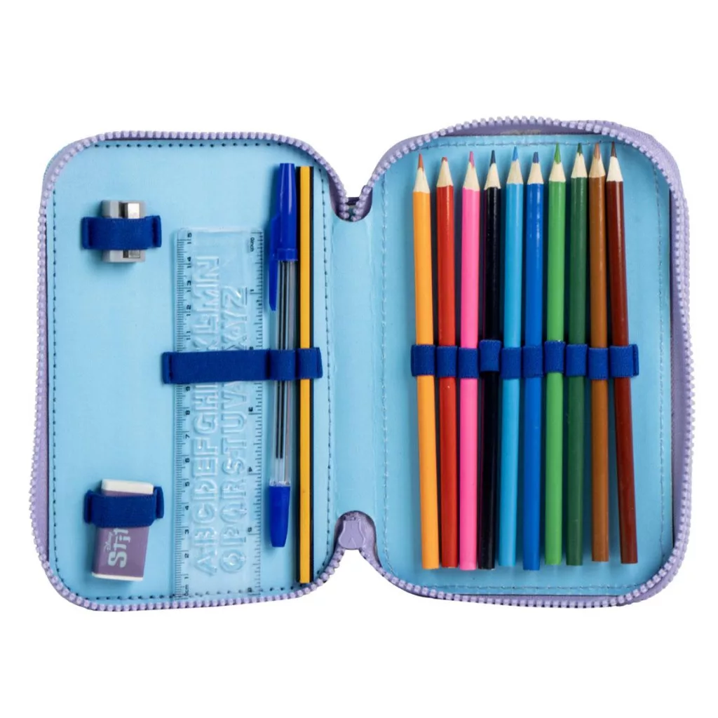 Disney Lilo & Stitch Scrump -täytetty penaali, 2-kerroksinen – violetti