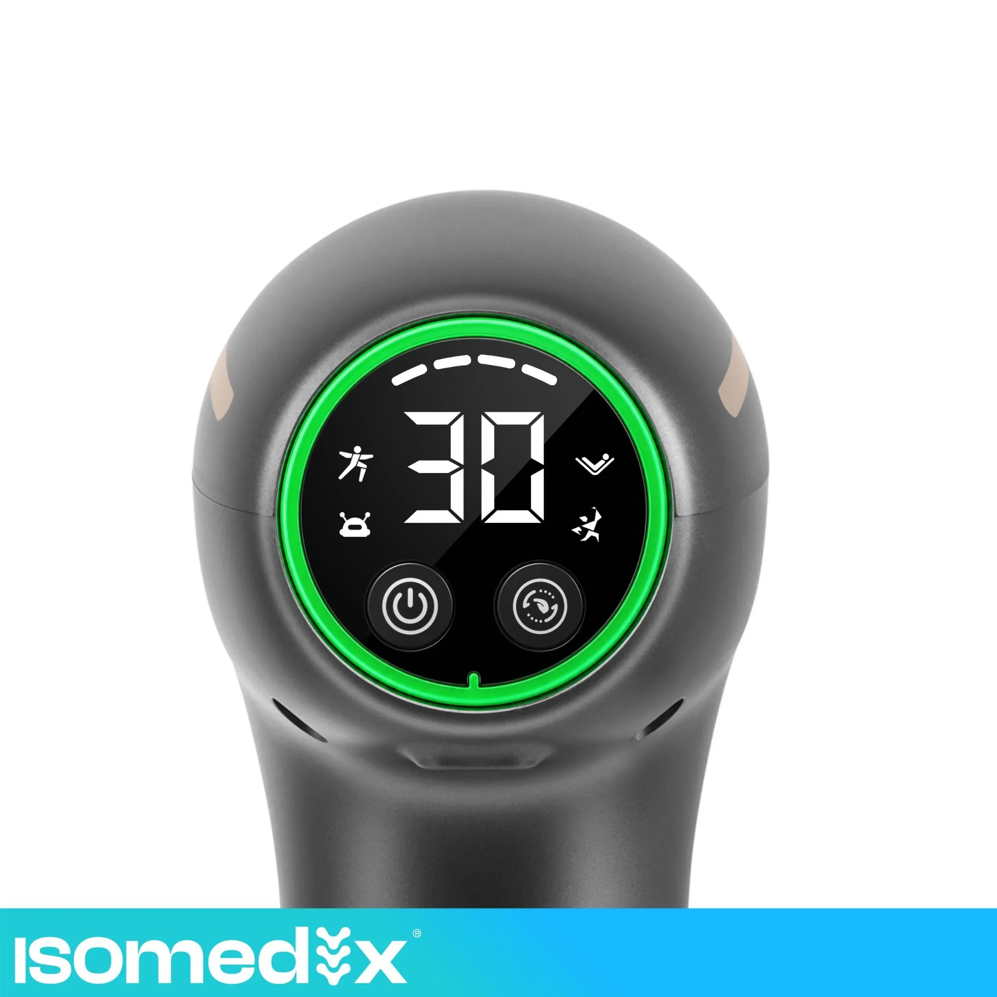 Isomedix Pro Ultra massagepistol med värme & kyla – 7 huvuden