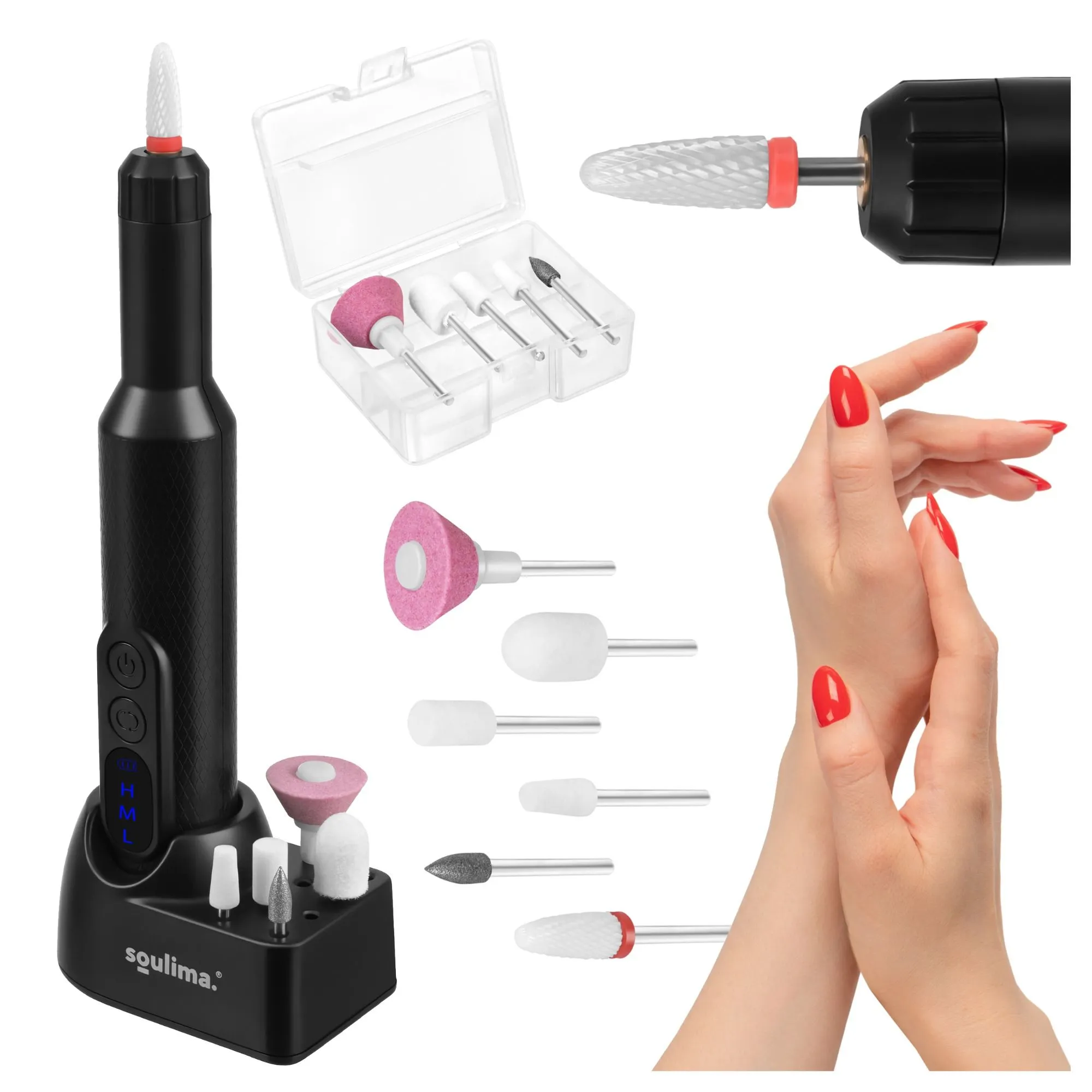 Soulima nagelfräs 18 000 varv/min – trådlös USB-C nagelfil