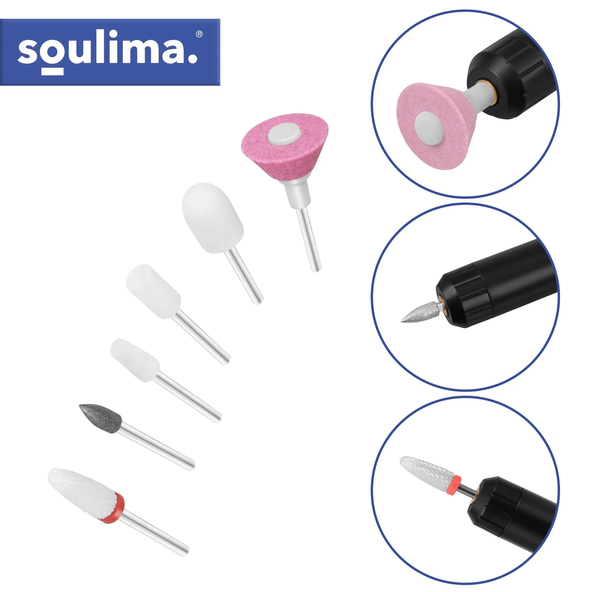 Soulima nagelfräs 18 000 varv/min – trådlös USB-C nagelfil