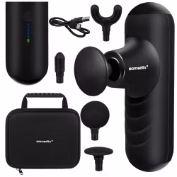 Mini massagepistol – 5 tilstande, 4 dyser, USB-C