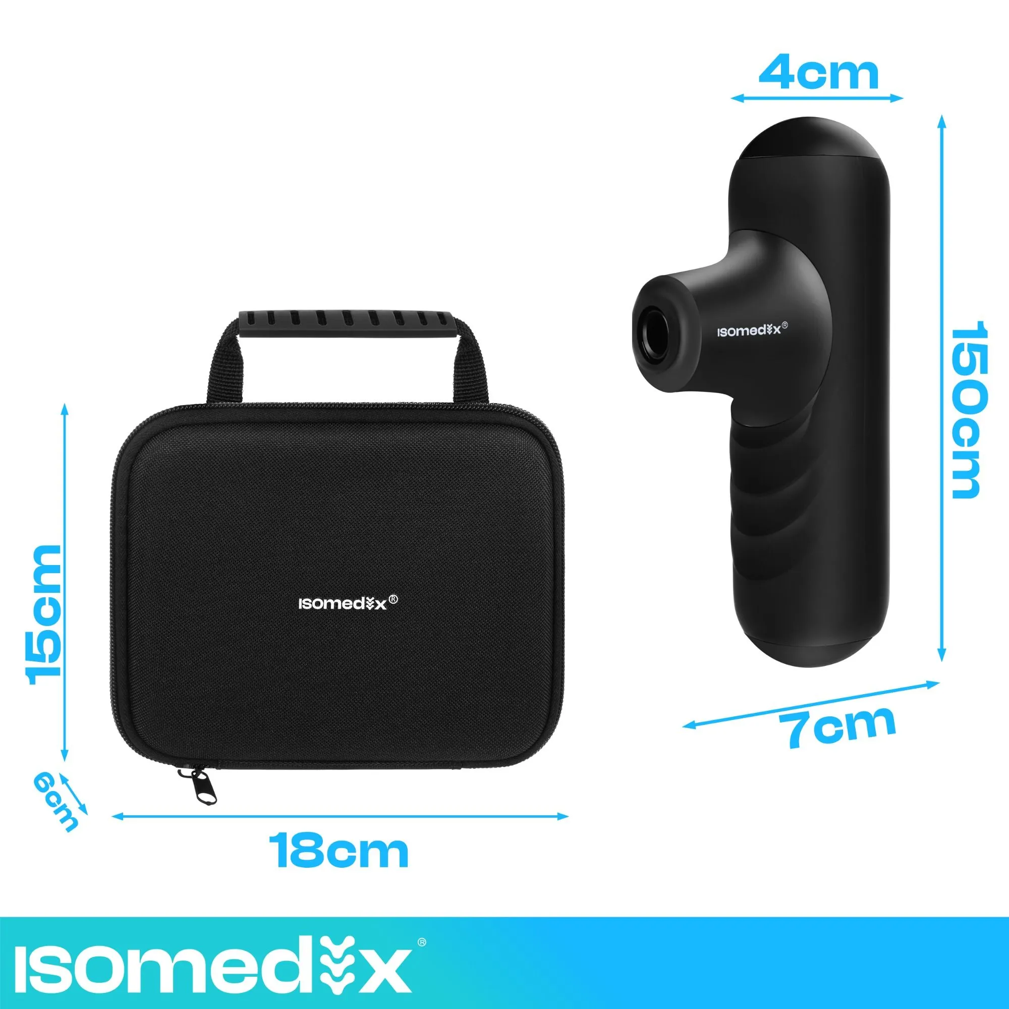Mini-massagepistol – 5 lägen, 4 munstycken, USB-C