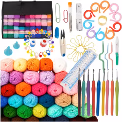 MAALEO crochet set 113 pieces - crochet hooks, yarn and accessories