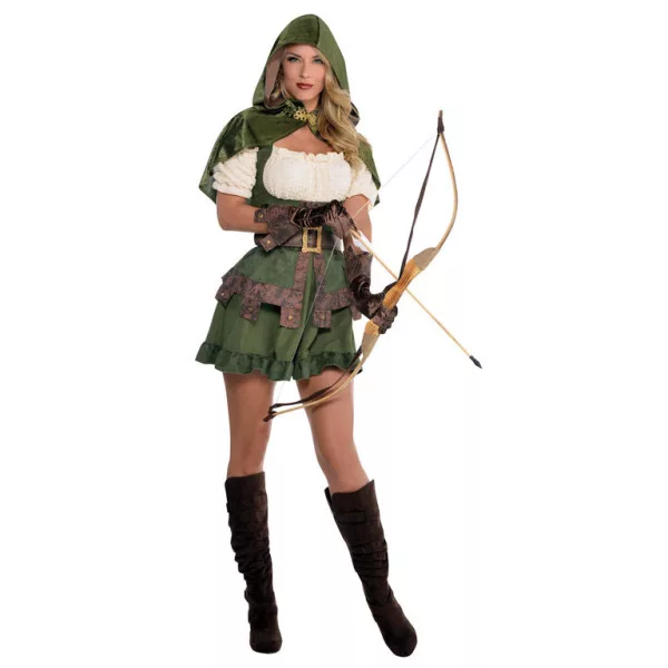 Robin Hoodie Kostym Vuxen M/L – Grön Halloween