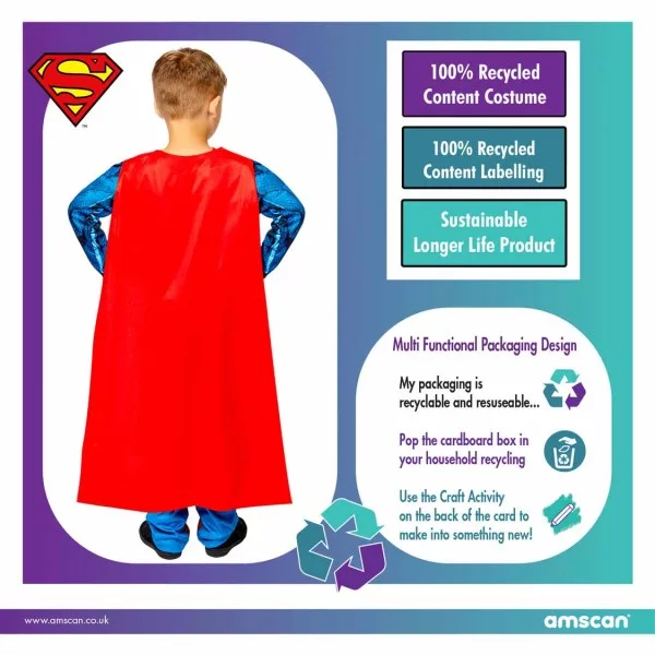 Superman Kostym Barn 8–10 år – Jumpsuit & Cape